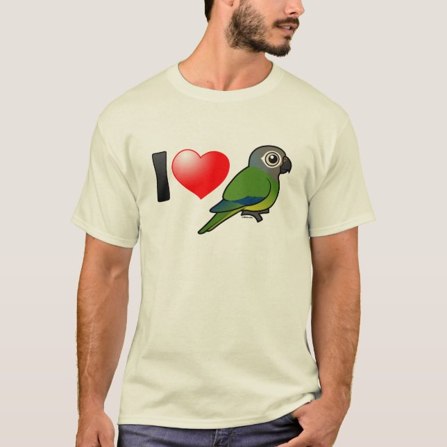 Jag älskar Dusky-hövdade Conures T-shirt (Framsida)