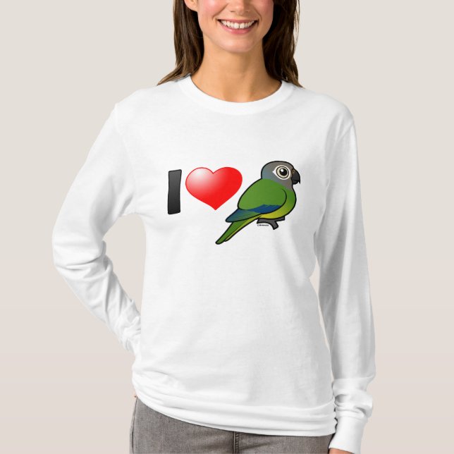 Jag älskar Dusky-hövdade Conures Tee Shirt (Framsida)