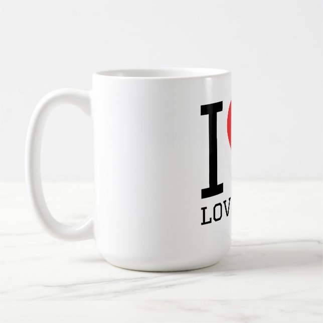 Jag älskar dvärgpapegojor kaffemugg (Vänster)