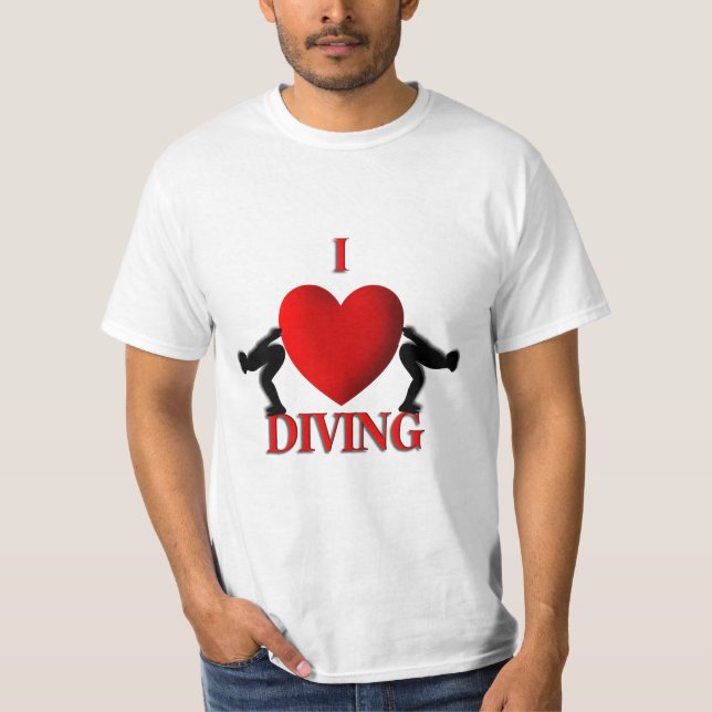 Jag älskar dykande sport T Shirts (Framsida)