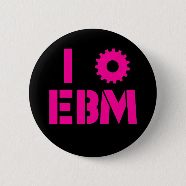 Jag ÄLSKAR EBM Hot Pink Knapp (Framsida)