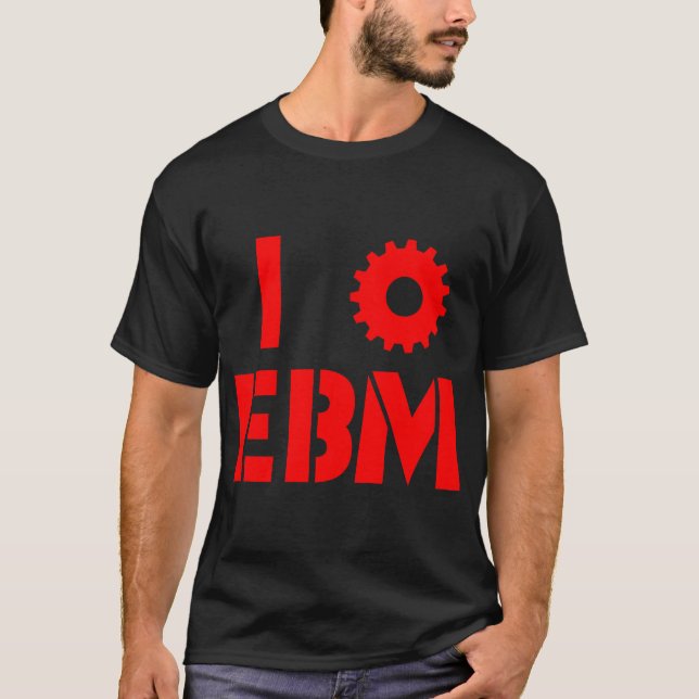 Jag ÄLSKAR EBM Röd T Shirt (Framsida)