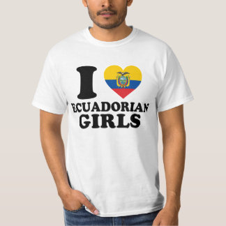 Jag älskar ecuadorianska flickor Ecuador Flagga Hj T Shirt
