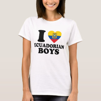 Jag älskar ecuadorianska pojkar Ecuador flagga hjä T Shirt