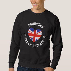 Jag älskar EDINBURGH Storbritannien Hjärtflagga Mä Lång Ärmad Tröja