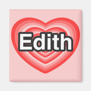 Jag älskar Edith. Jag älskar dig Edith. Hjärta Magnet
