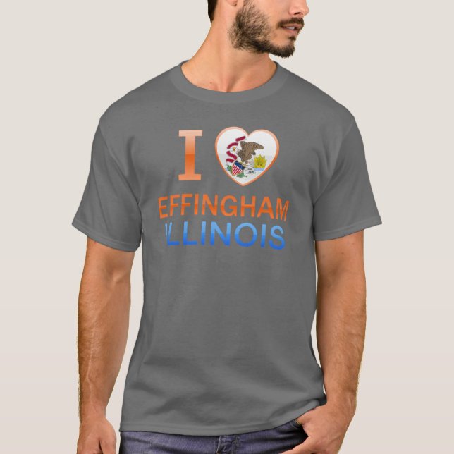 Jag älskar Effingham, IL Tee Shirt (Framsida)