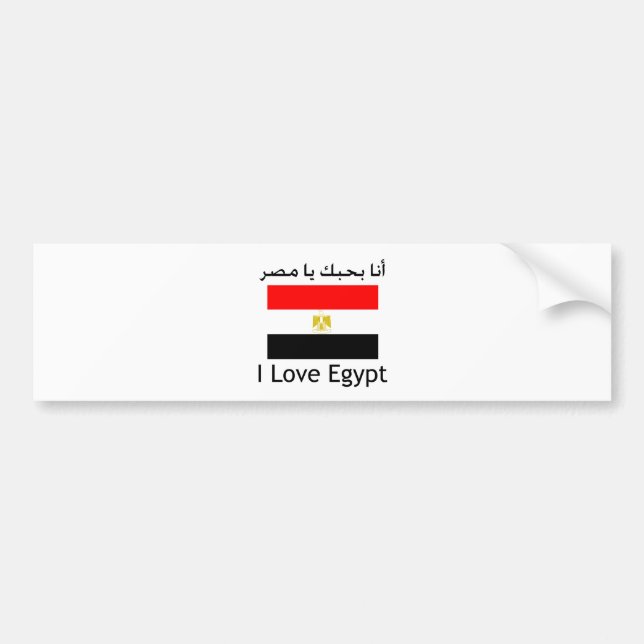 Jag älskar Egypten med flagga Bildekal (Framsidan)