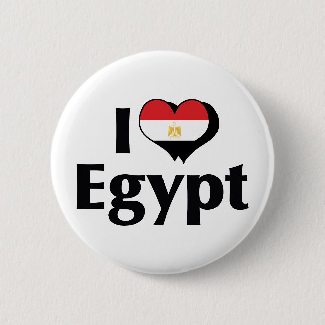 Jag älskar Egyptens flagga Knapp (Framsida)