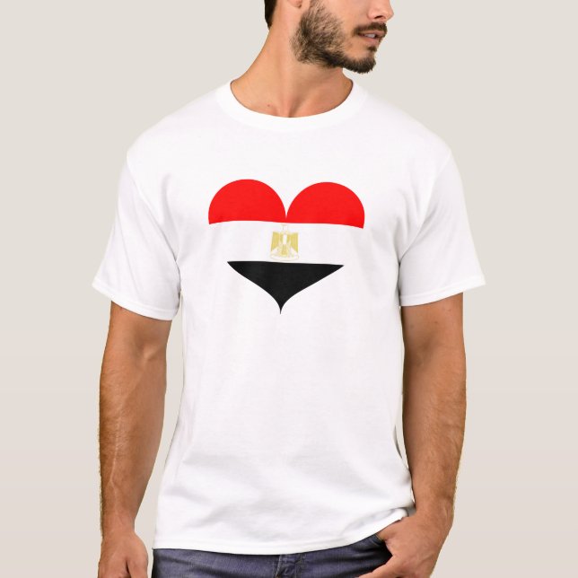 Jag älskar Egyptens flagga T Shirt (Framsida)