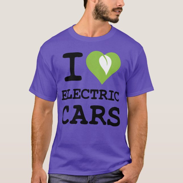 Jag älskar elbilar vänner t shirt (Framsida)