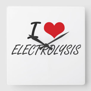 Jag älskar ELECTROLYSIS Fyrkantig Klocka