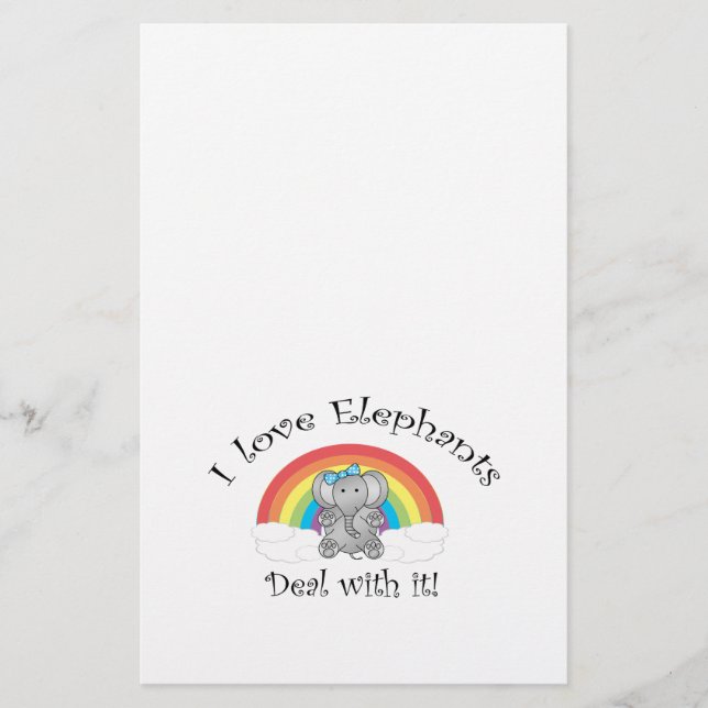 Jag älskar elefantavtal med det! brevpapper (Framsida)