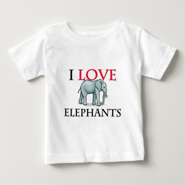 Jag älskar elefanter t-shirt (Framsida)