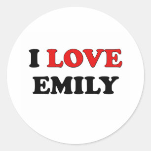 Jag älskar Emily Runt Klistermärke