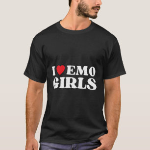 Jag älskar Emo Girls Funny Quote Red Heart Emo Gir T Shirt