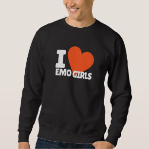 Jag älskar Emo-tjejer Hjärta Egirl Lång Ärmad Tröja