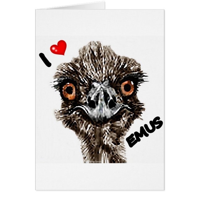 JAG ÄLSKAR EMUS HÄLSNINGSKORT (Framsidan)