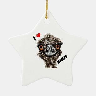 JAG ÄLSKAR EMUS JULGRANSPRYDNAD KERAMIK