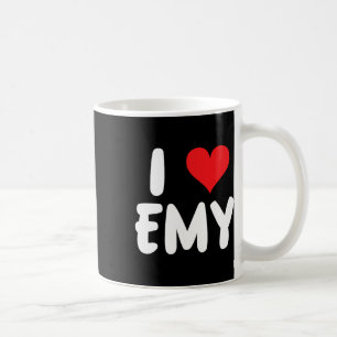 Jag älskar Emy - Hjärta - Namn Kaffemugg
