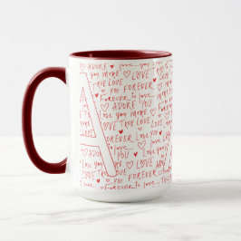Jag älskar en du — Personlig initial “A” romantisk Mugg