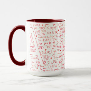 Jag älskar en du — Personlig initial “A” romantisk Mugg