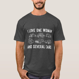 Jag älskar en kvinna och flera bilar Rolig bil kil T Shirt