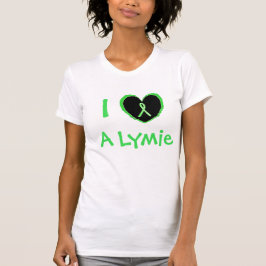 Jag älskar en Lymie, hjärta med Lyme-medvetenhetsb Tee Shirt