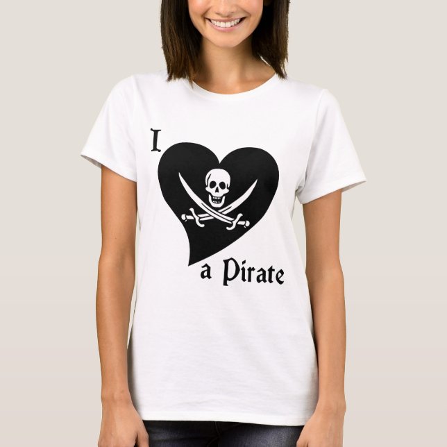 Jag älskar en pirat t-shirt (Framsida)