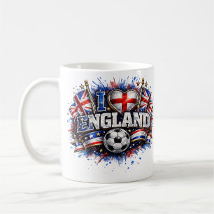 JAG ÄLSKAR England 2026 Fotbollsfan Kaffemugg