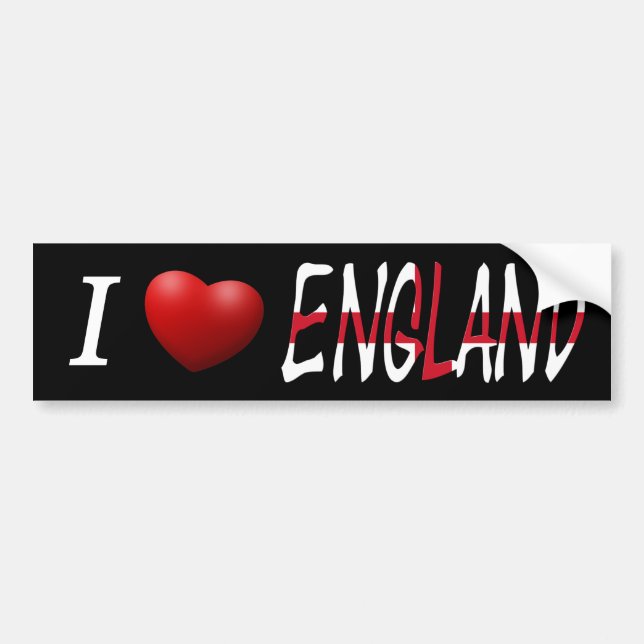 Jag älskar England på engelsk flagg bst Bildekal (Framsidan)