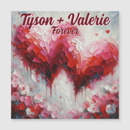 Jag älskar er två abstrakta hjärtan Personlig magn