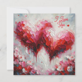 Jag älskar er två abstrakta hjärtansmålning Alla h Julkort