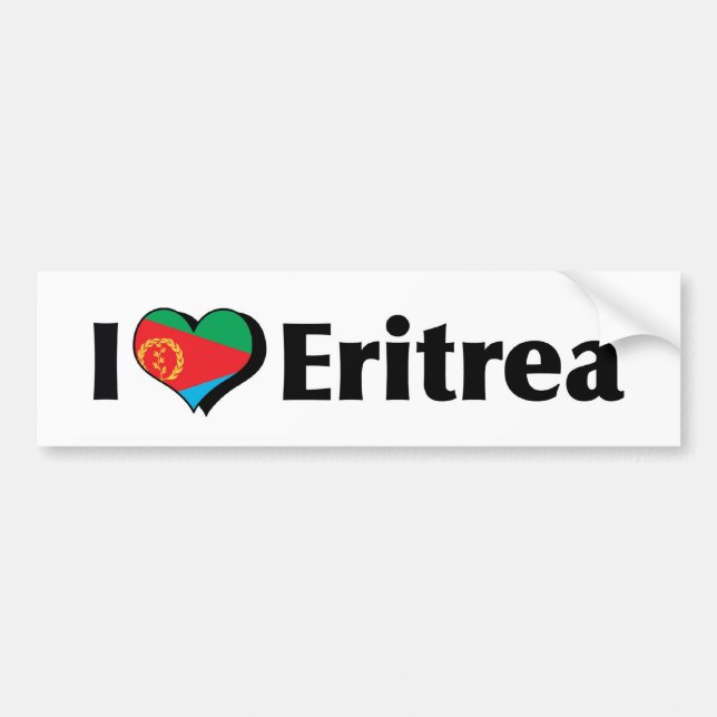 Jag älskar Eritreas flagga Bildekal (Framsidan)