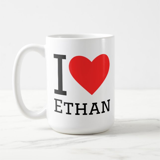 Jag älskar ethan kaffemugg (Vänster)