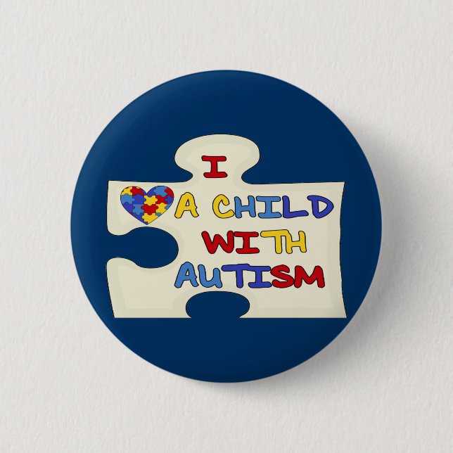 Jag älskar ett barn med Autism Knapp (Framsida)