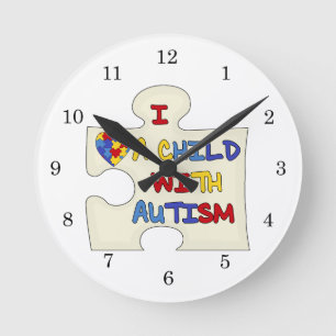 Jag älskar ett barn med Autism Rund Klocka