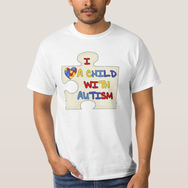 Jag älskar ett barn med Autism Tee Shirt (Framsida)
