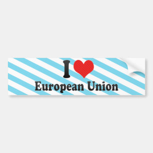 Jag älskar Europeiska union Bildekal