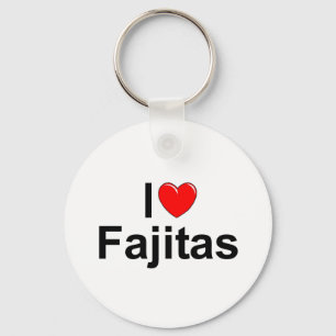 Jag älskar Fajitas (för hjärta) Nyckelring