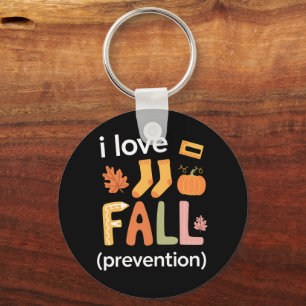 Jag älskar fallprevention nyckelring