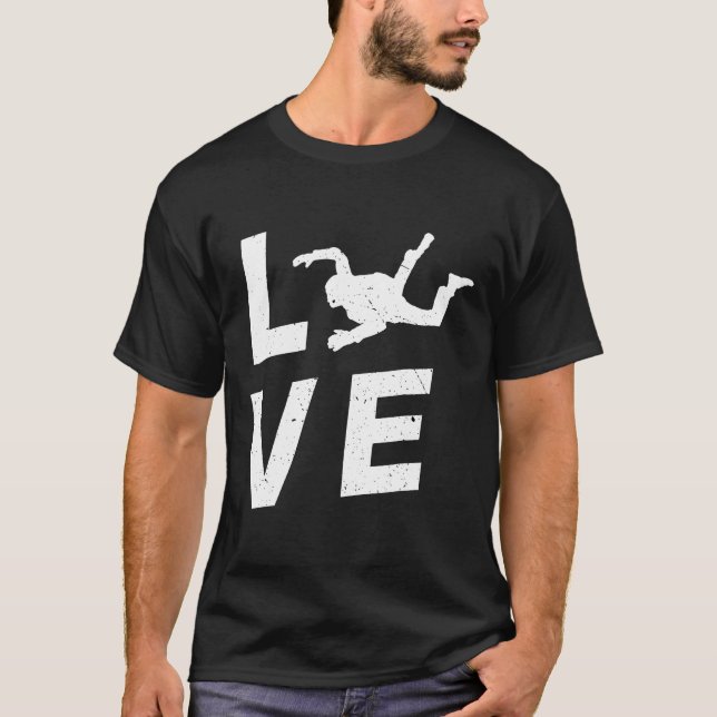 Jag älskar fallskärmshoppare T-shirt (Framsida)