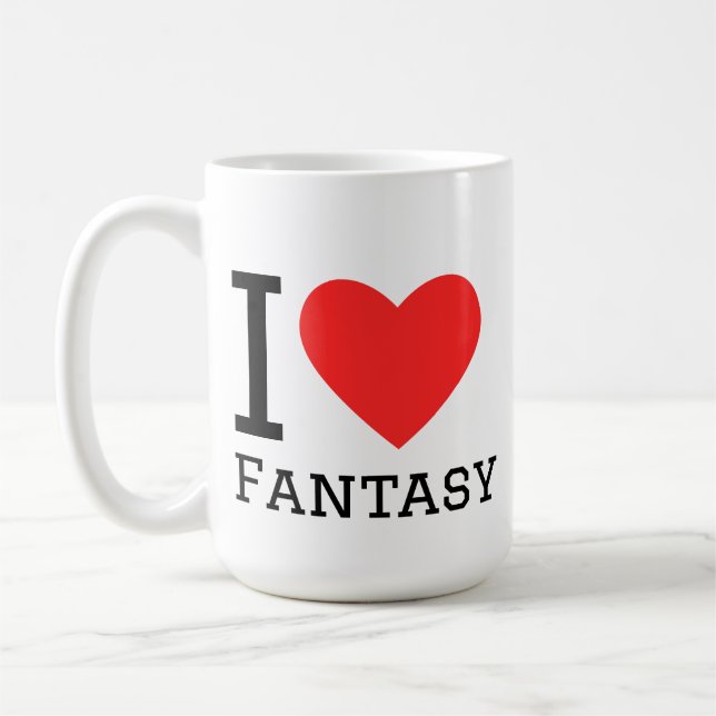 Jag älskar fantasy kaffemugg (Vänster)