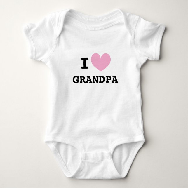 Jag älskar farfar baby bodysuit för nyfödd barn t shirt (Framsida)