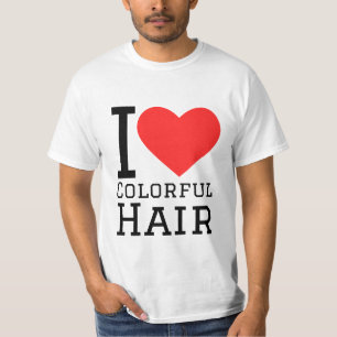 Jag älskar färgglatt hår t shirt
