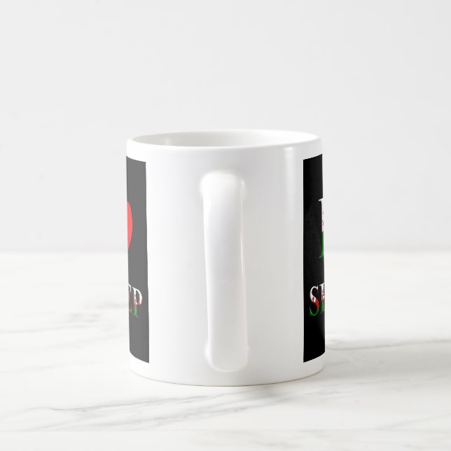Jag älskar fårmuggen (den walesisk/Wales Kaffemugg (Handtag)