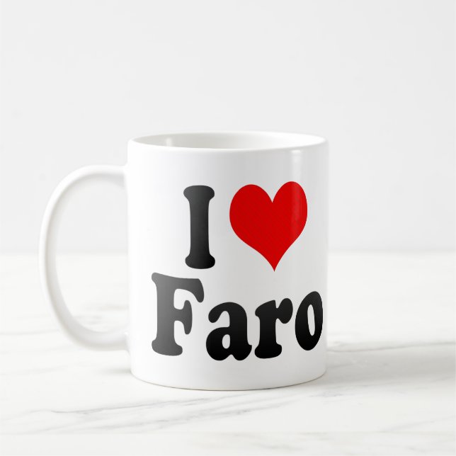 Jag älskar Faro, Portugal. Eu Amo Faro, Portugal Kaffemugg (Vänster)