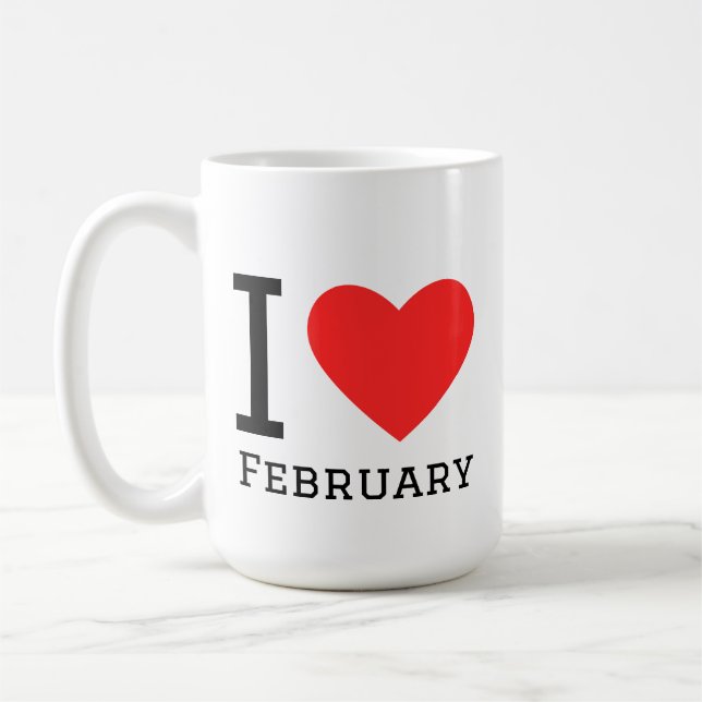 Jag älskar februari kaffemugg (Vänster)