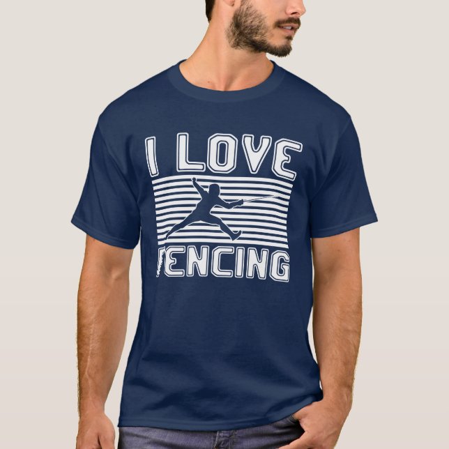 Jag älskar fencing roligt t shirt (Framsida)