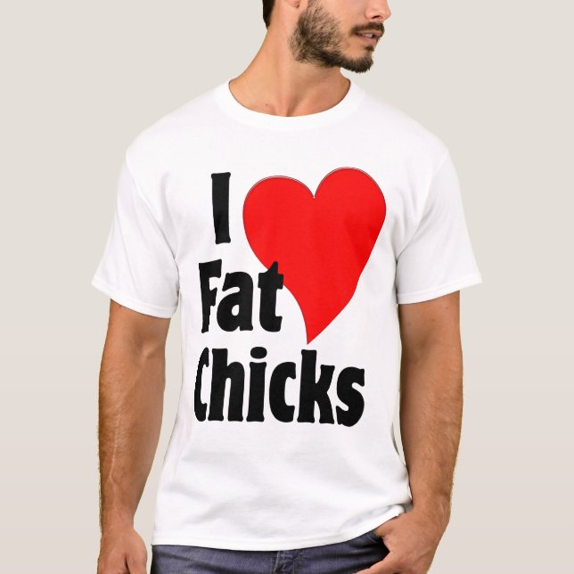 Jag älskar feta chickar tee (Framsida)